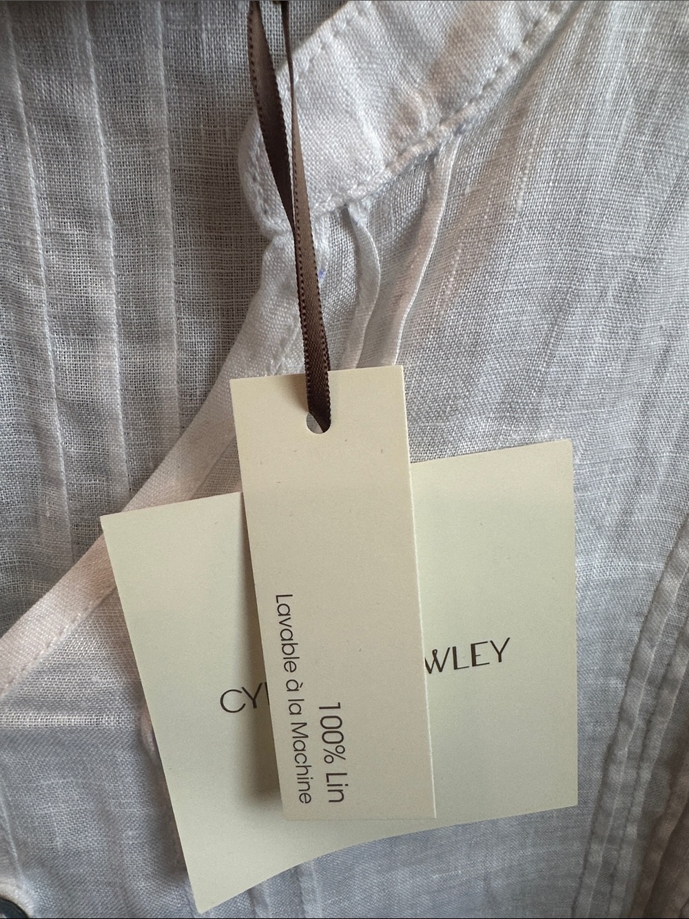 Cynthia Rowley White Linen Pintuck Tunic Shirt - Picture 3 of 5